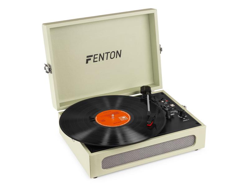 Fenton Plattenspieler mit Bluetooth RP118X Grün Hochwertiger Plattenspieler im Kofferdesign
