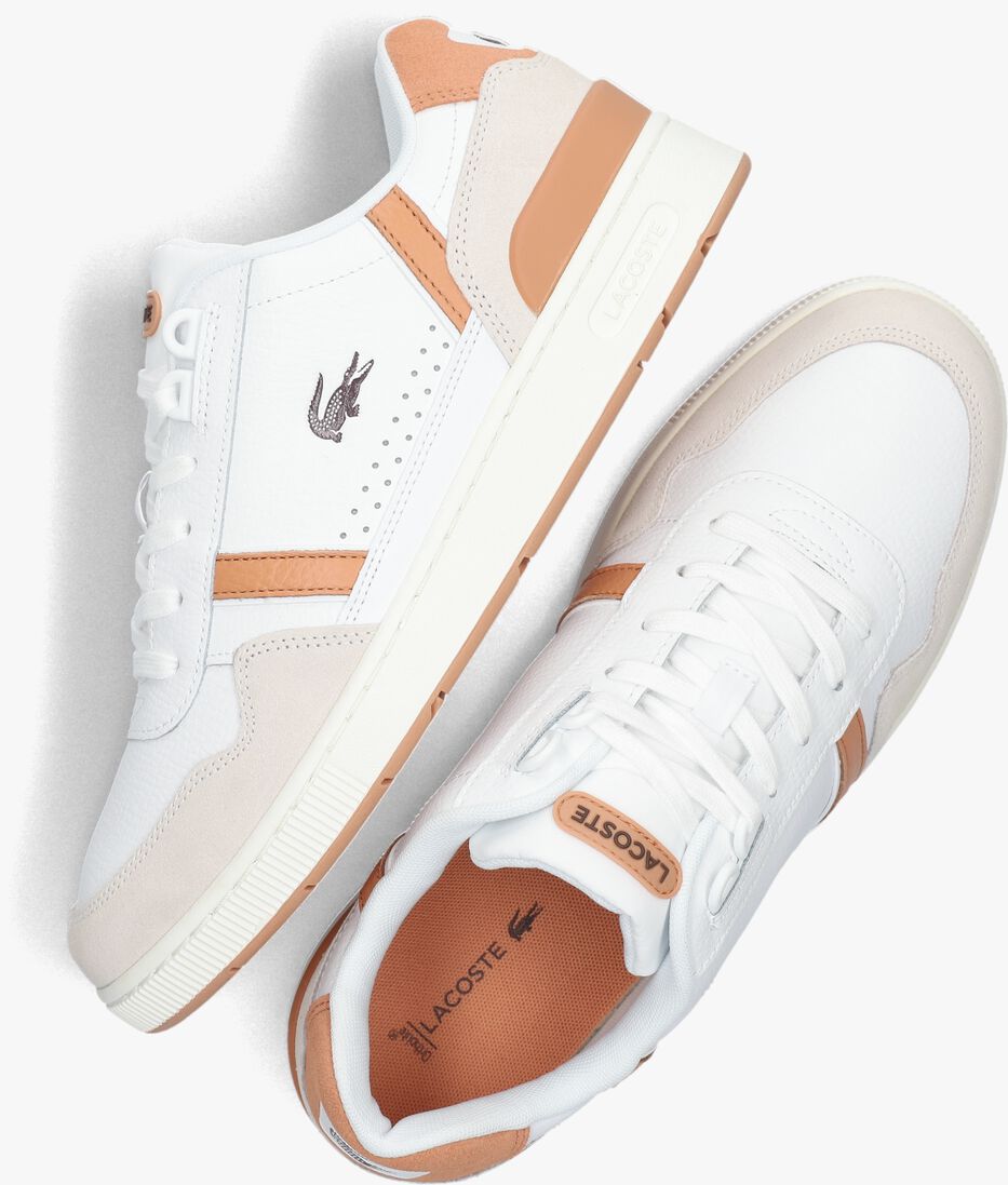LACOSTE witte lacoste lage sneakers t-clip