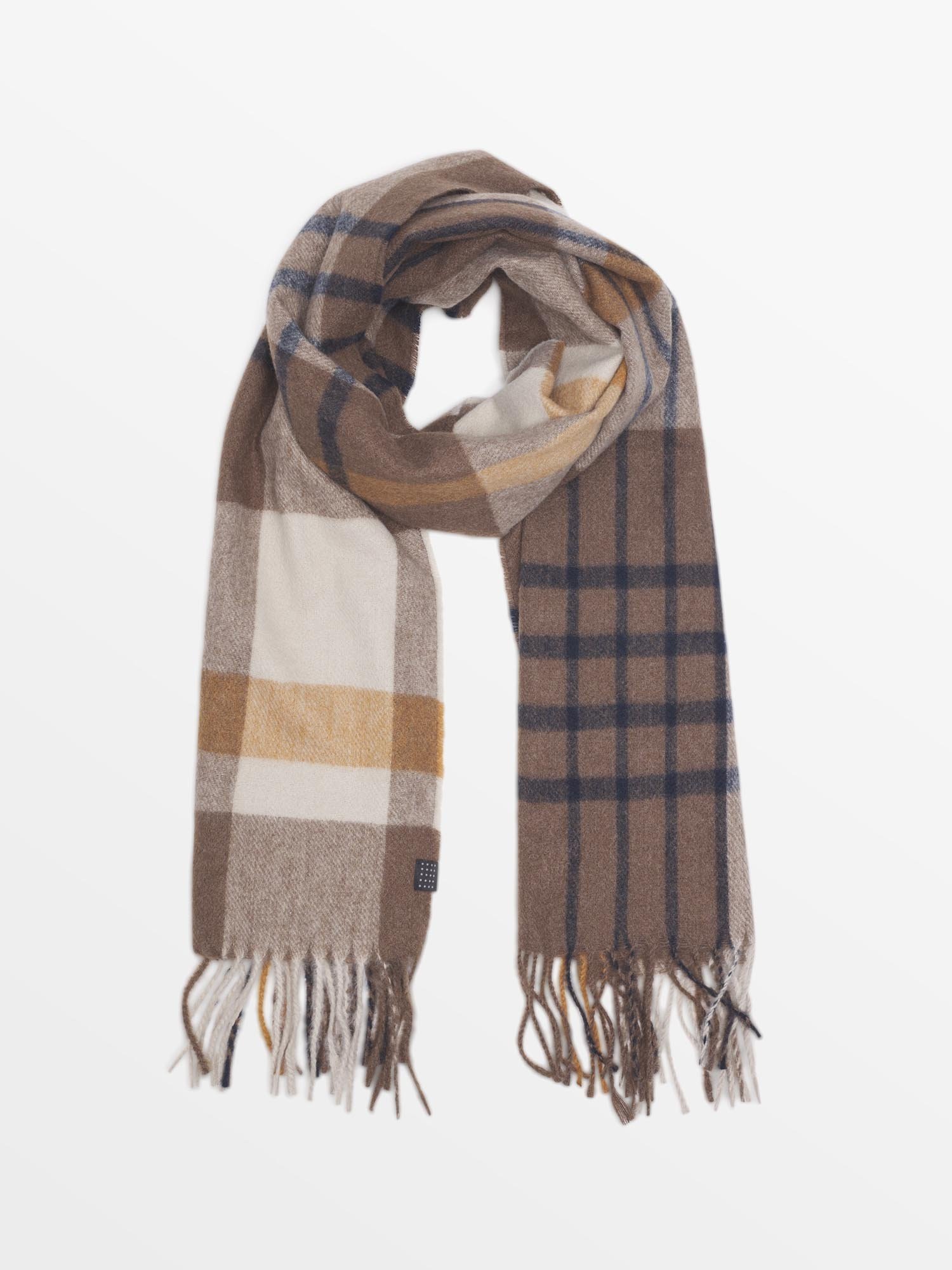 Echarpe Homme A Carreaux Beige