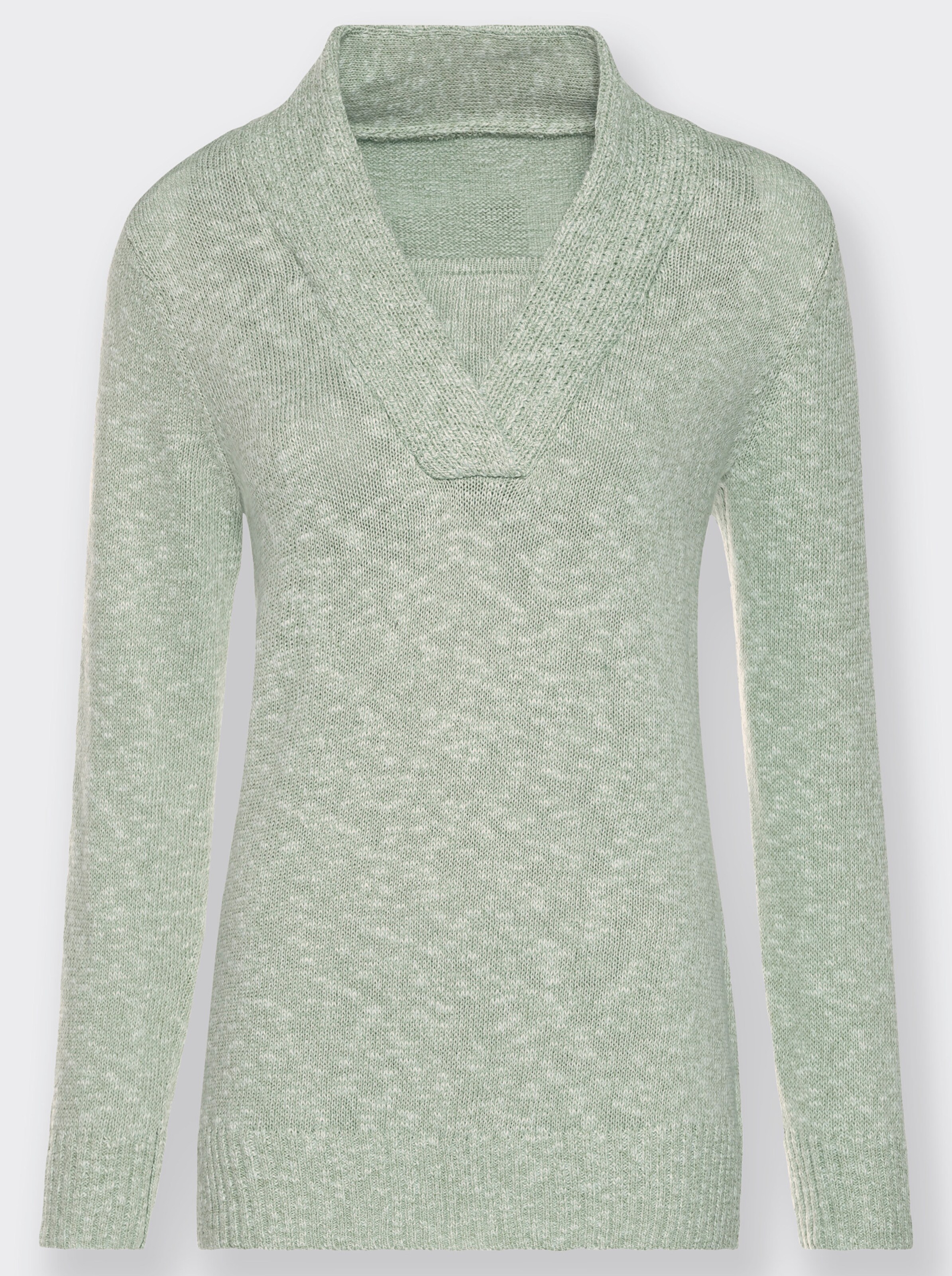 V-Ausschnitt-Pullover in 2-in-1-Optik
