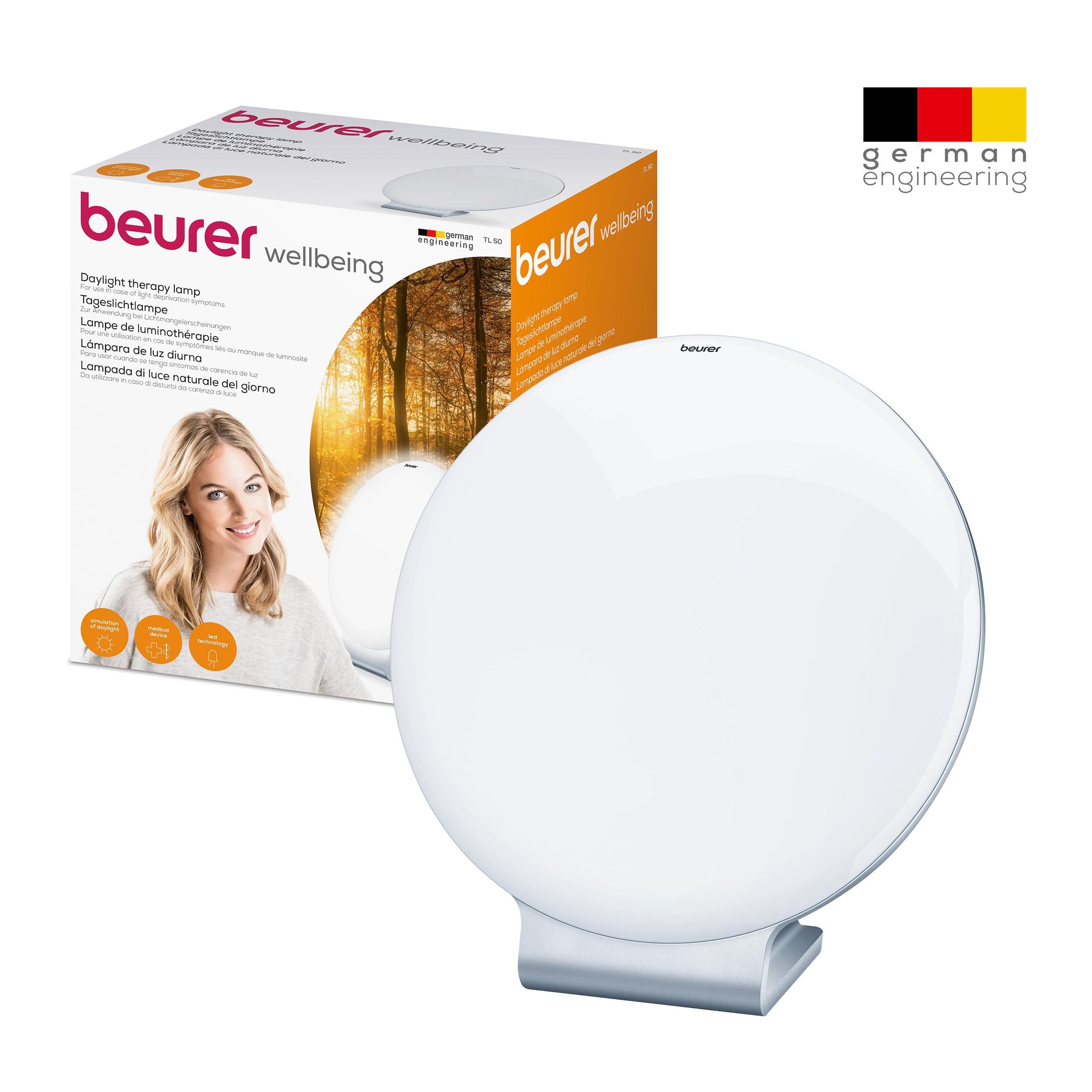 BEURER Tageslichtlampe »TL 50 mit rundem Design, ideal für zu Hause oder im Büro« Zur Anwendung bei Lichtmangelerscheinungen und gedrückter Stimmung