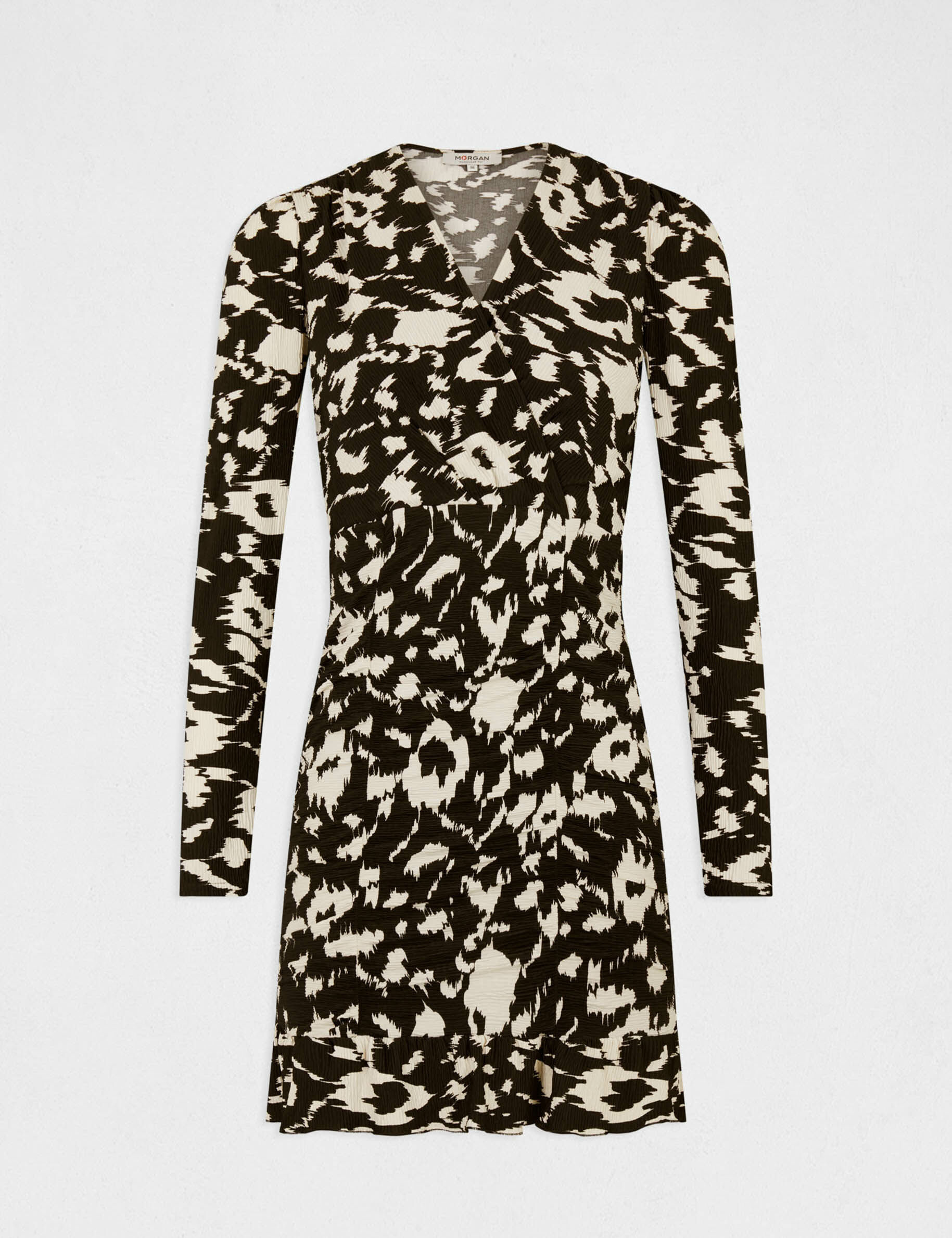 Robe ajustée froncée imprimé abstrait multico femme - multico