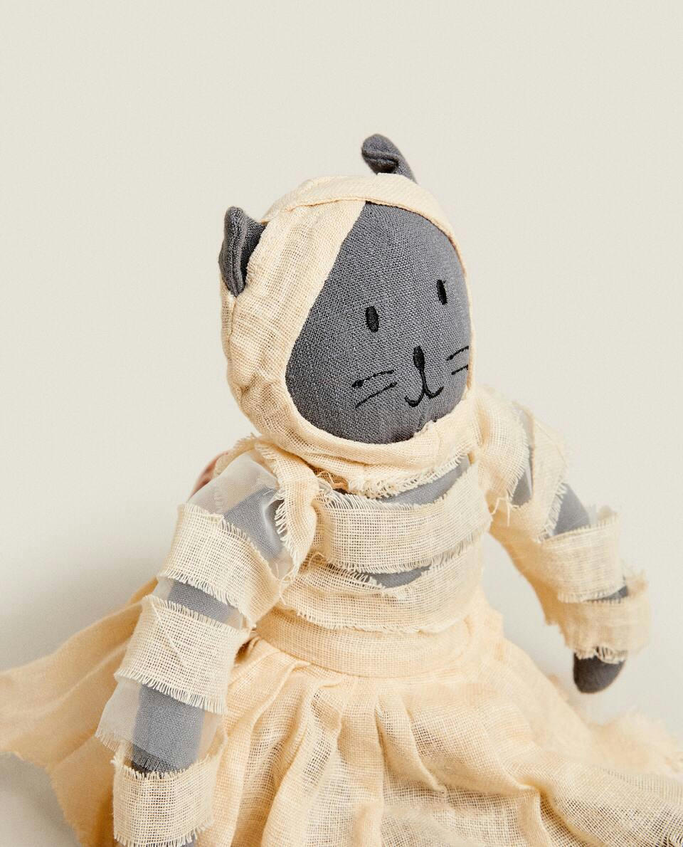 Brinquedo de pelúcia infantil de gato múmia para o Halloween