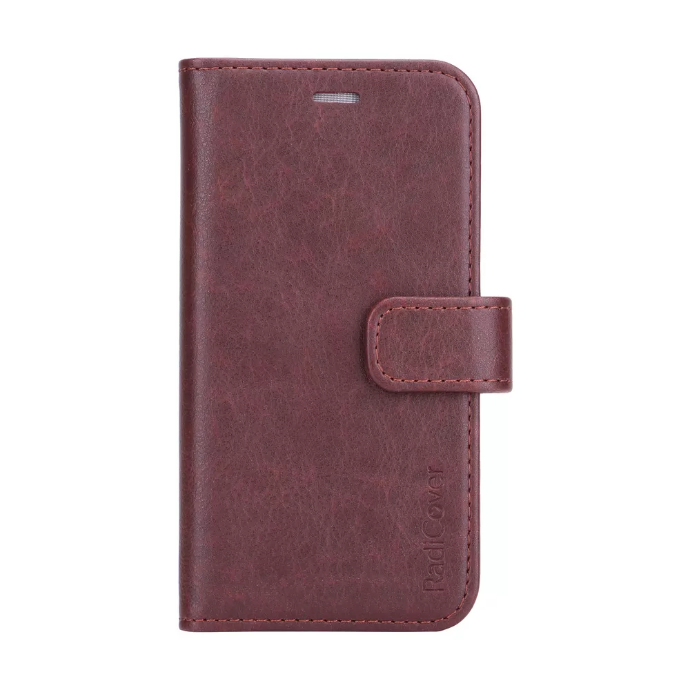Radicover iPhone 12  Mini Flipcover, vegansk læder - Brun