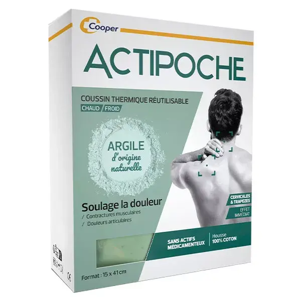 Almofada Térmica Actipoche para Contraturas dos Músculos Cervicais e Trapezoidais - Argila