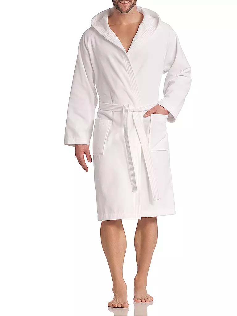 VOSSEN Unisex Bademantel TEXAS Weiss weiss