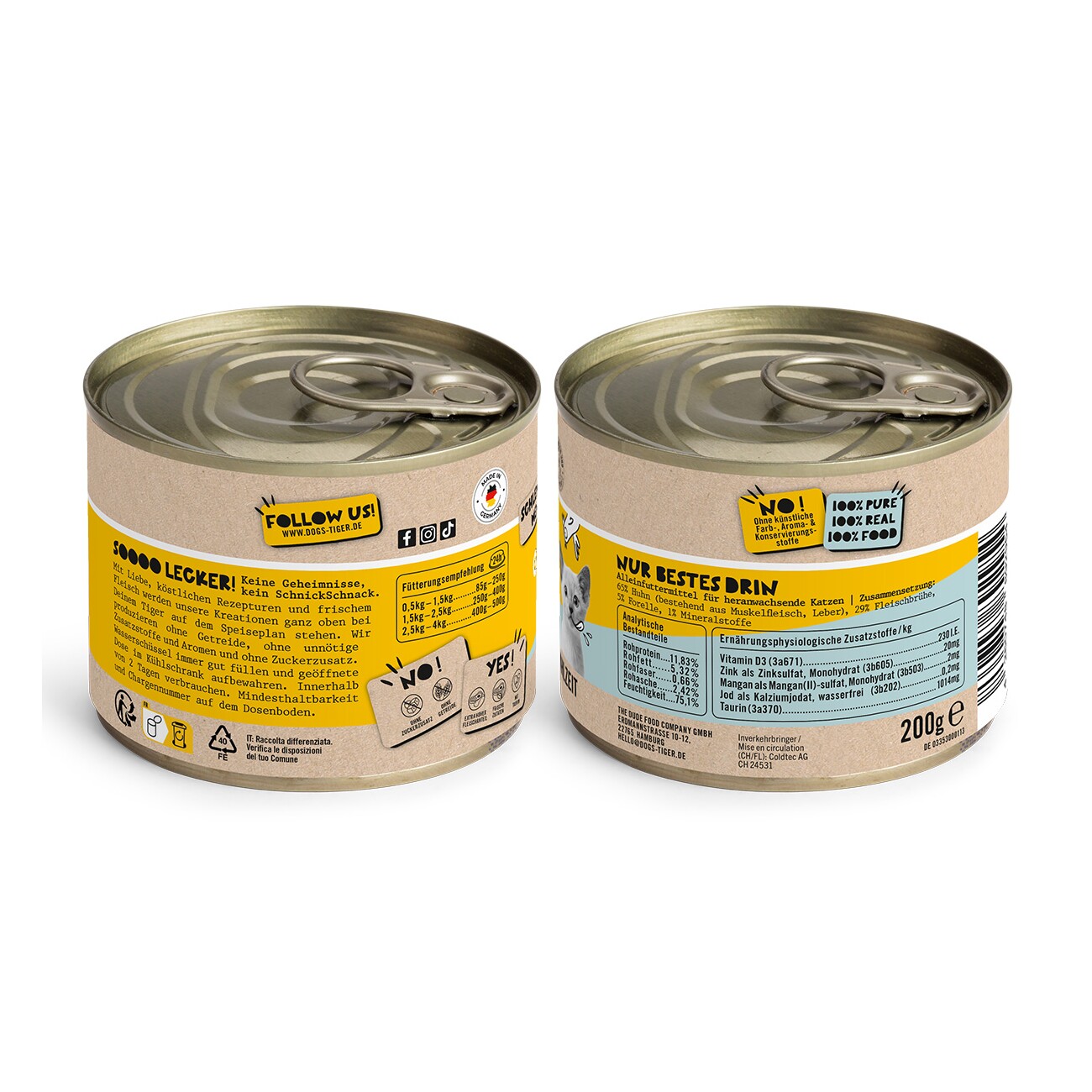Dogs'n Tiger Glückskind Huhn & Forelle 6x200 g