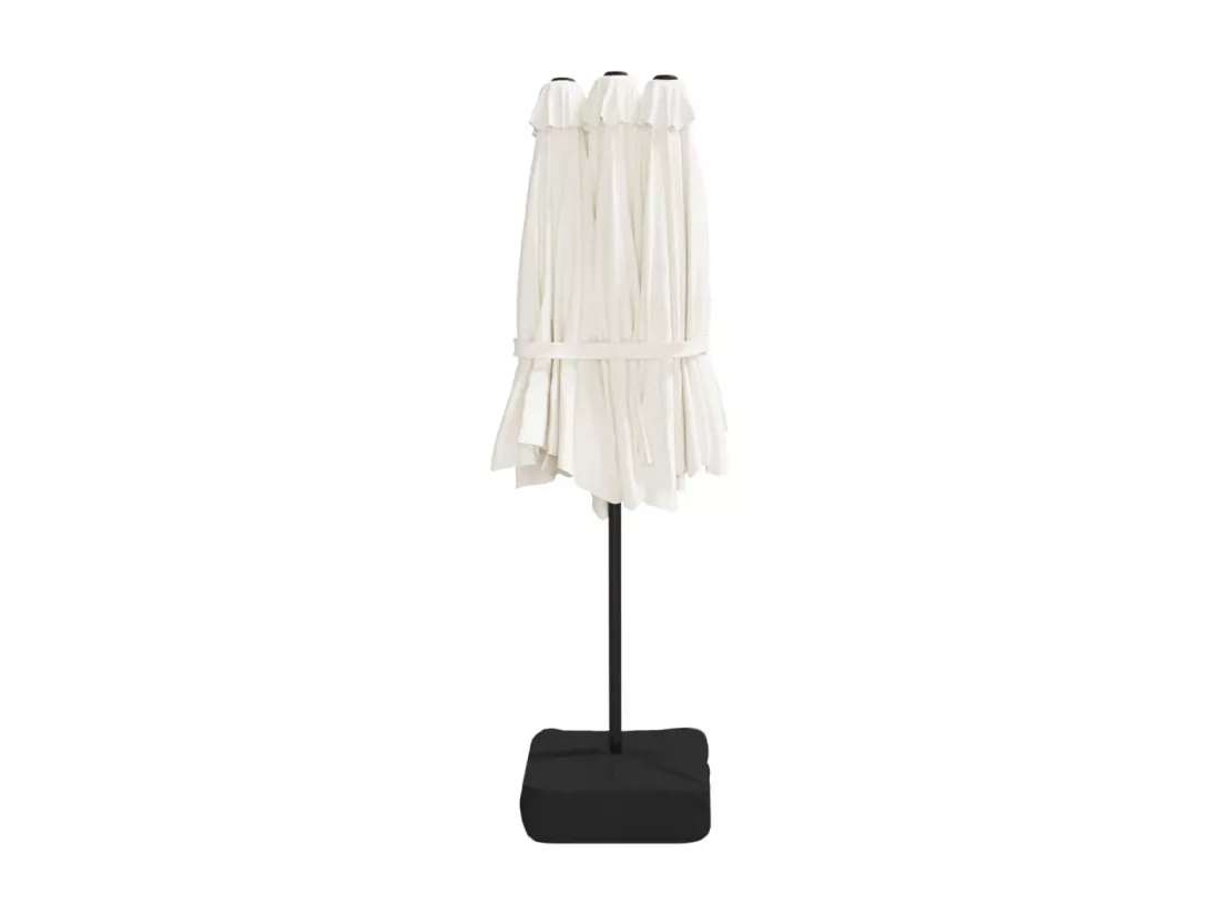 Parasol à double tête blanc sable 449x245 cm