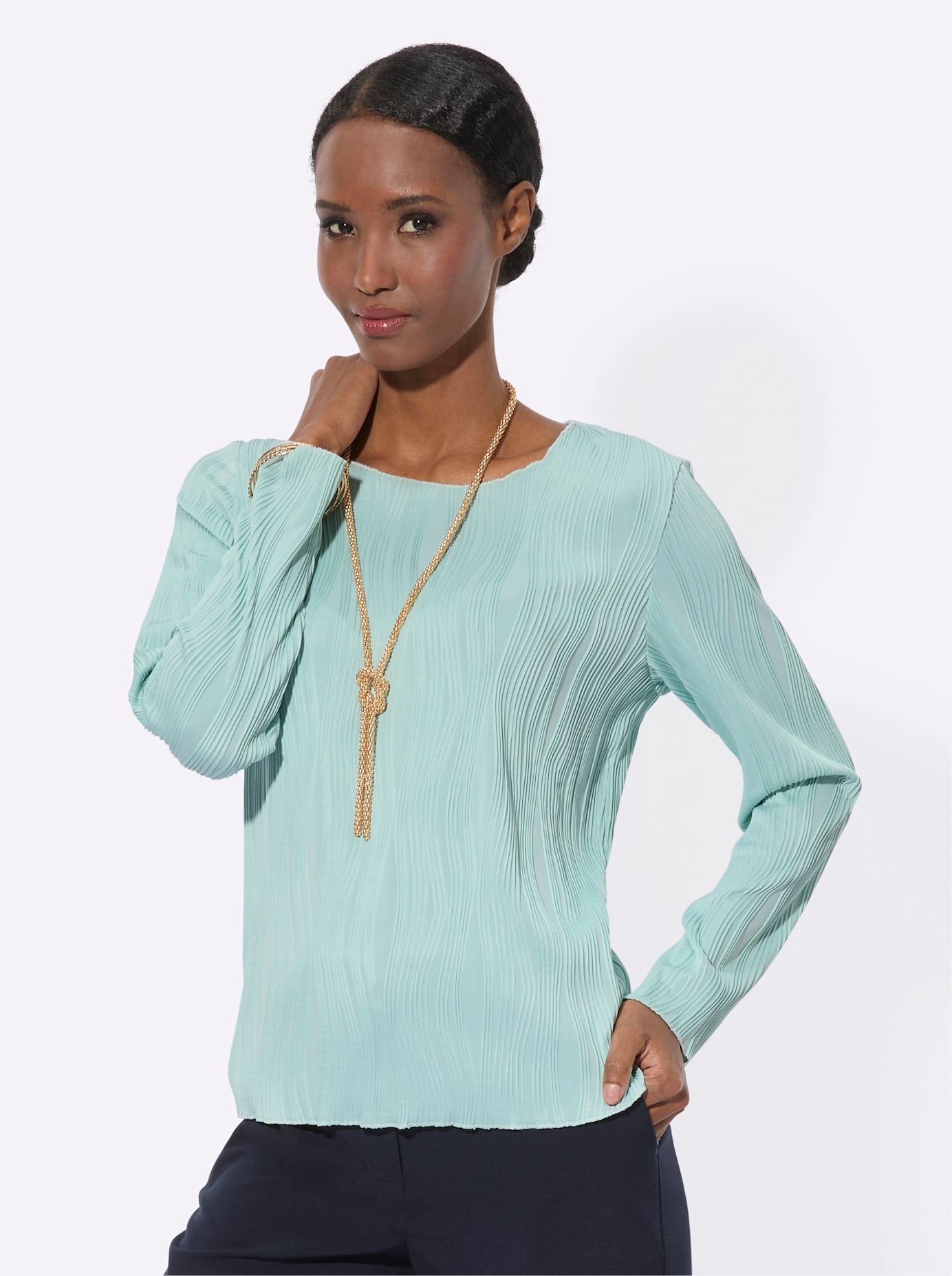 creation L Langarmshirt »Jacquard-Shirt«, 1 Stk.
