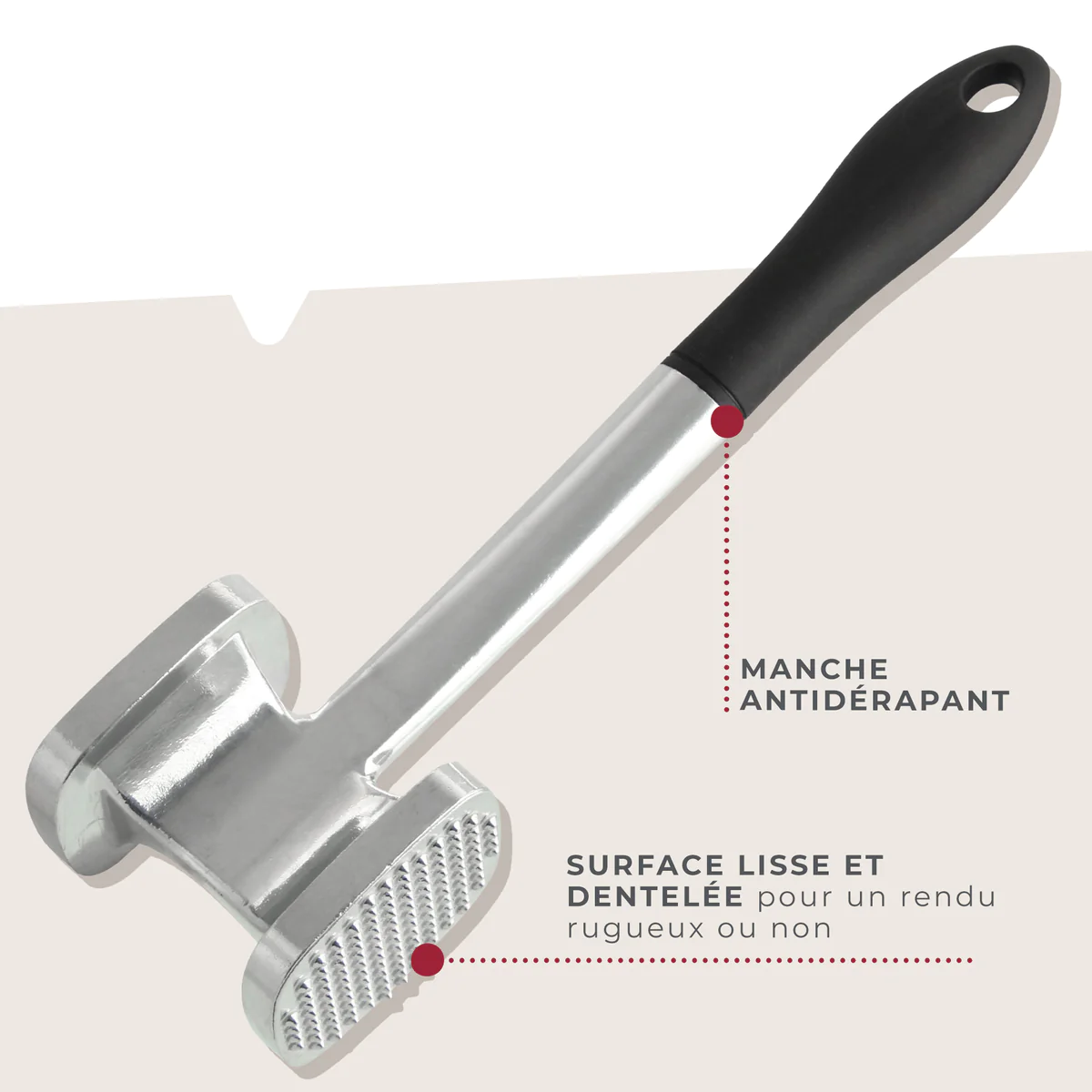 Attendrisseur à viande en aluminium 28 cm Basic Fackelmann