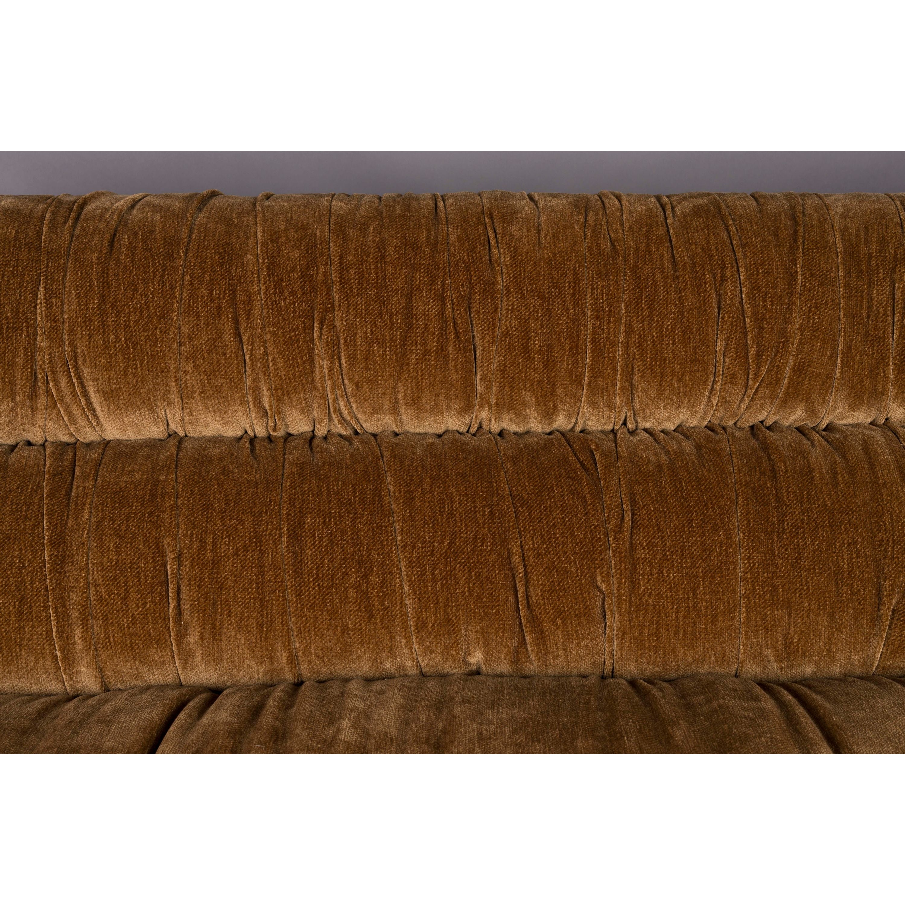 Dutchbone Douglas 3-zitsbank Velours Cognac Bruin