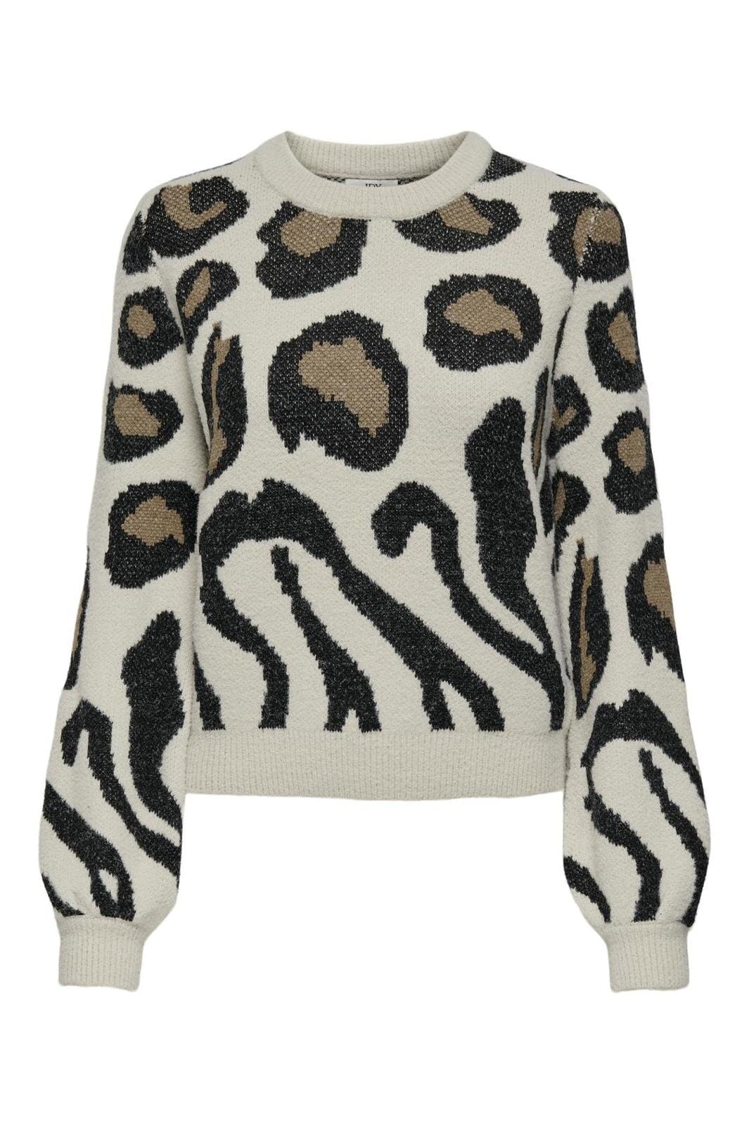 JDY JDYlorraine Animal L/S Pullover Knt 4554184 cement black malt ball mix