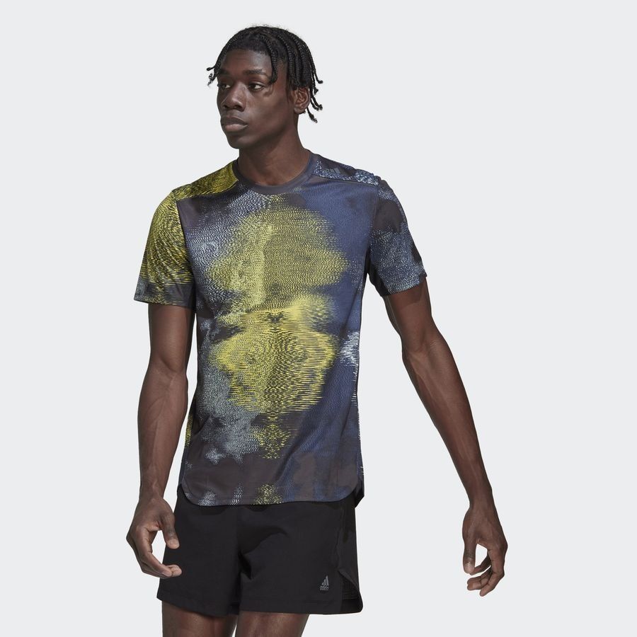 adidas T-Shirt Designed for Training HIIT - Bleu Marine/Noir/Jaune