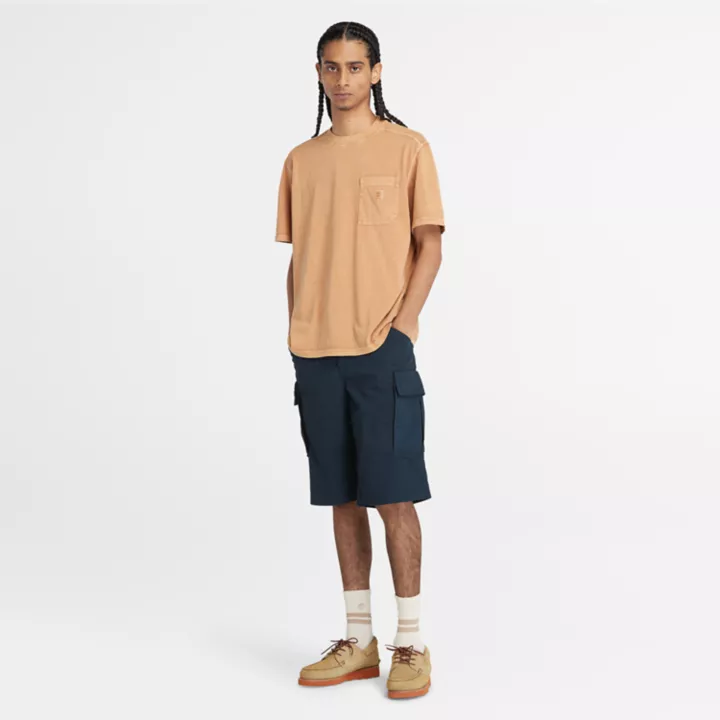 T-shirt à poche poitrine Merrymack River pour homme en jaune foncé