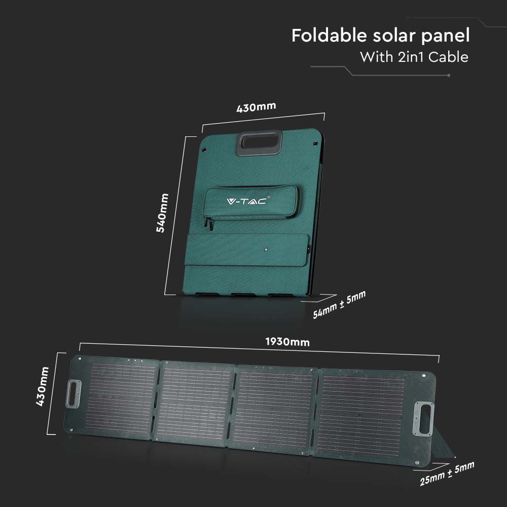 V-TAC 2x120 Watt zonnepanelen opvouwbaar