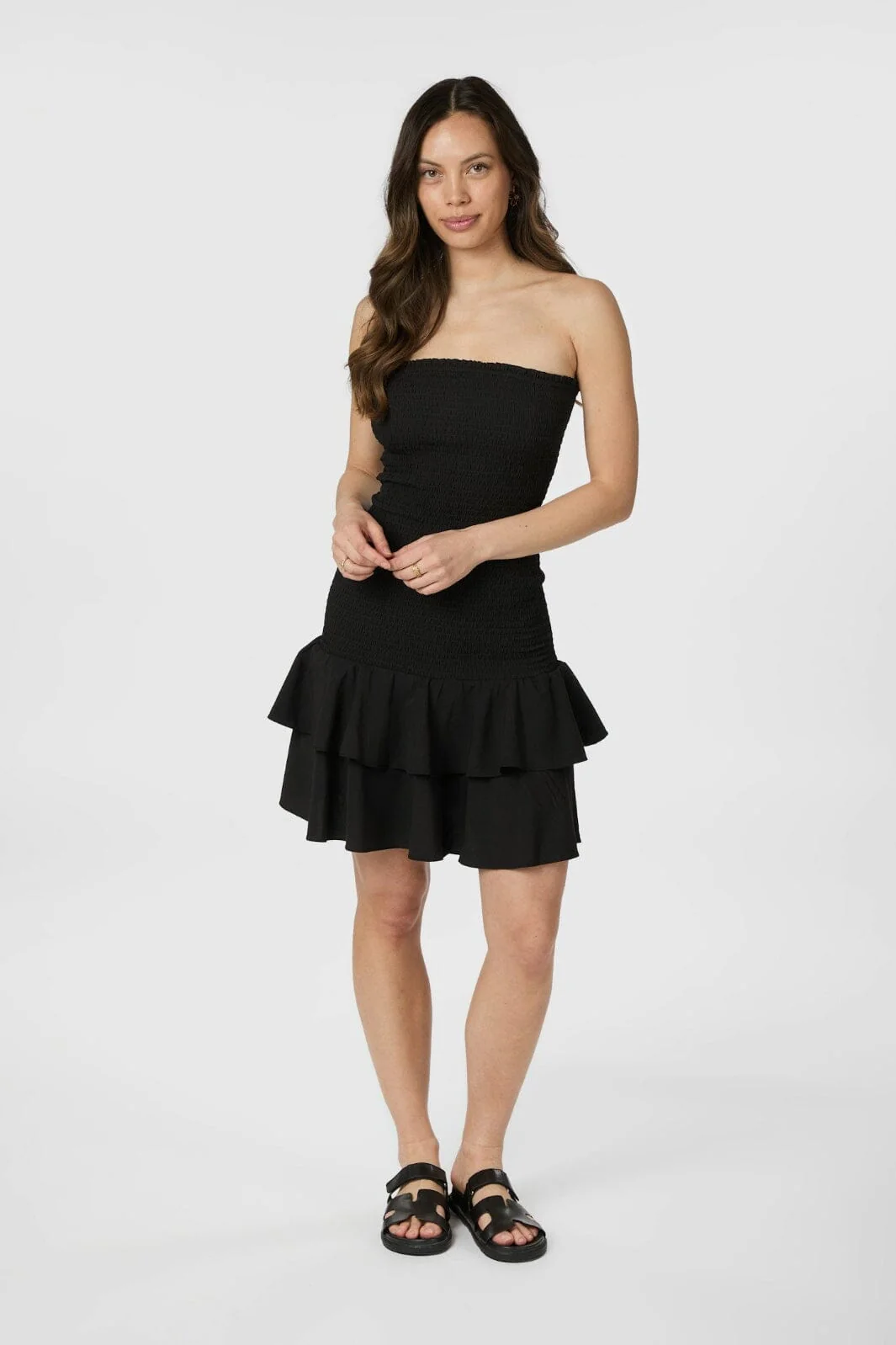 Neo Noir Mikka Solid Smock Dress 165497