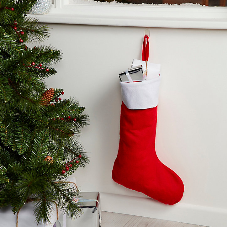 Chaussette de noël rouge et blanche