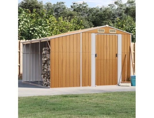 VIDAXL - Abri de jardin marron clair 277x279x179 cm acier galvanisé