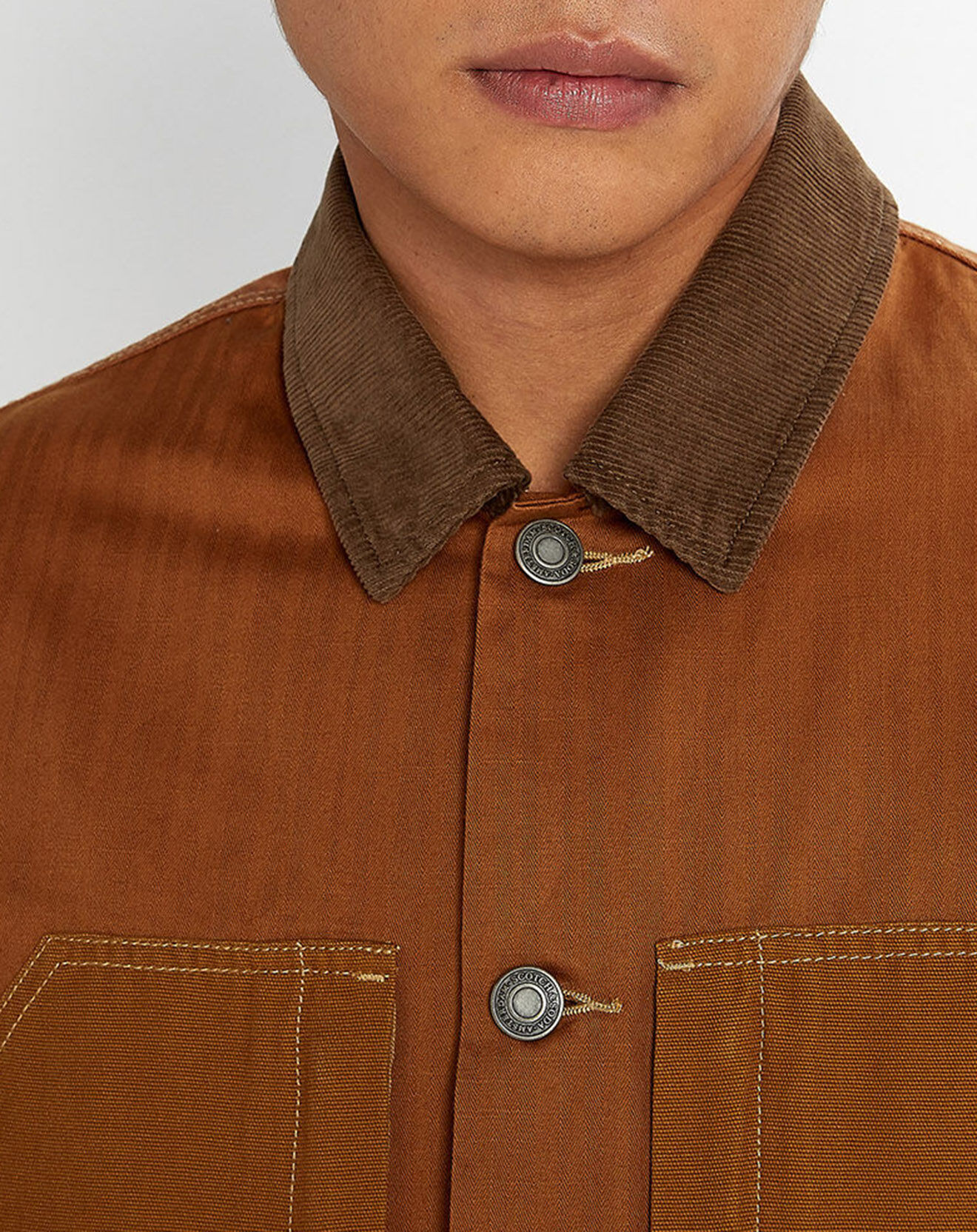 Scotch & Soda Blouson Trucker Empiecement camel