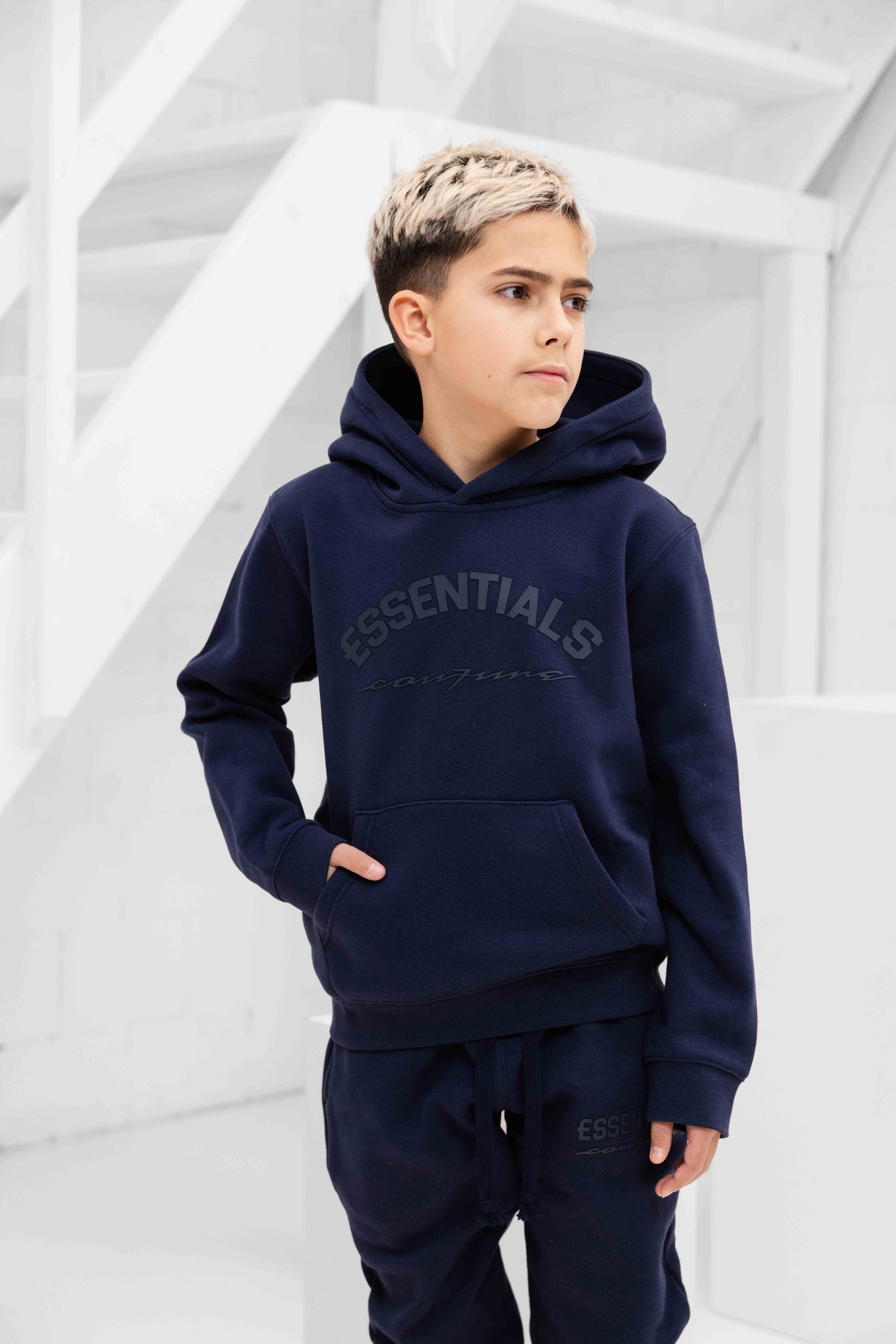 Cou7ure Essentials Basic Curve Trainingspak Kids Donkerblauw