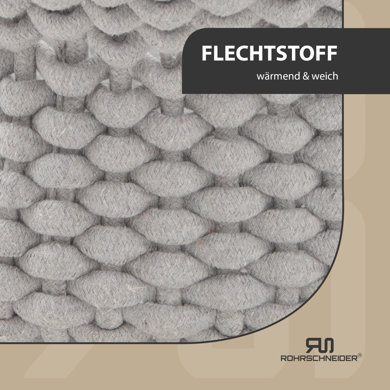 Rohrschneider ® Flauschiges Tierbett inkl. Gratis-Beigabe, Körbchen in Flechtoptik S