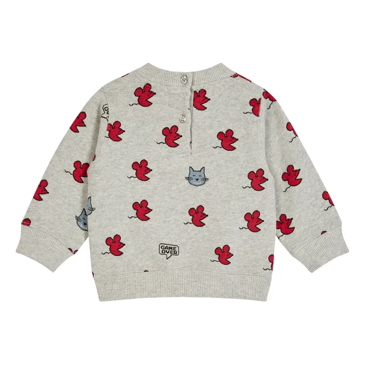 Emile et Ida Sweat Velours Coton Bio Souris | Gris