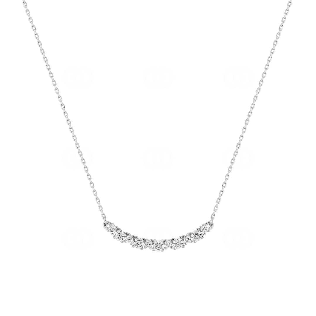 Collier 750/18 K Weissgold mit Zirkonia