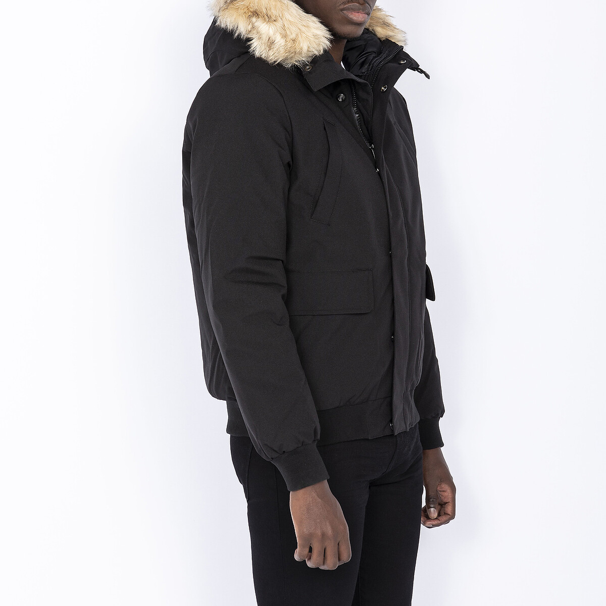 SCHOTT<br>Jaqueta bomber quente com zíper e capuz Keyburn