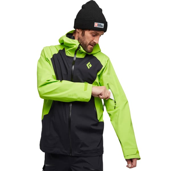 Veste de ski BLACK DIAMOND M RECON LT STRETCH SCHELL BLACK LIME GREEN