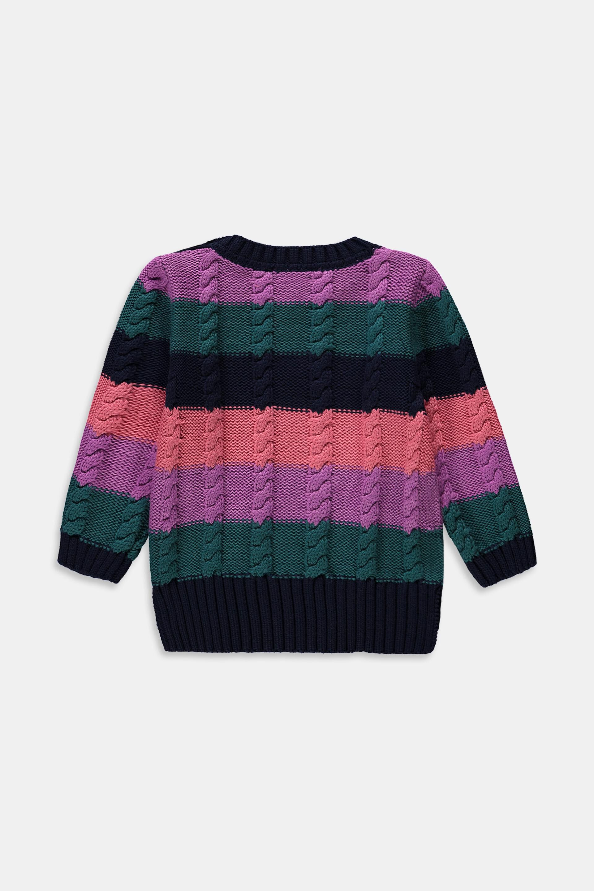 Pull-over en maille torsadée à rayures