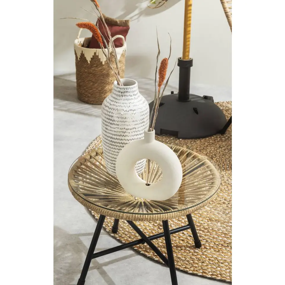Vaas Lotus - off-white - keramiek - 22x20x6 cm