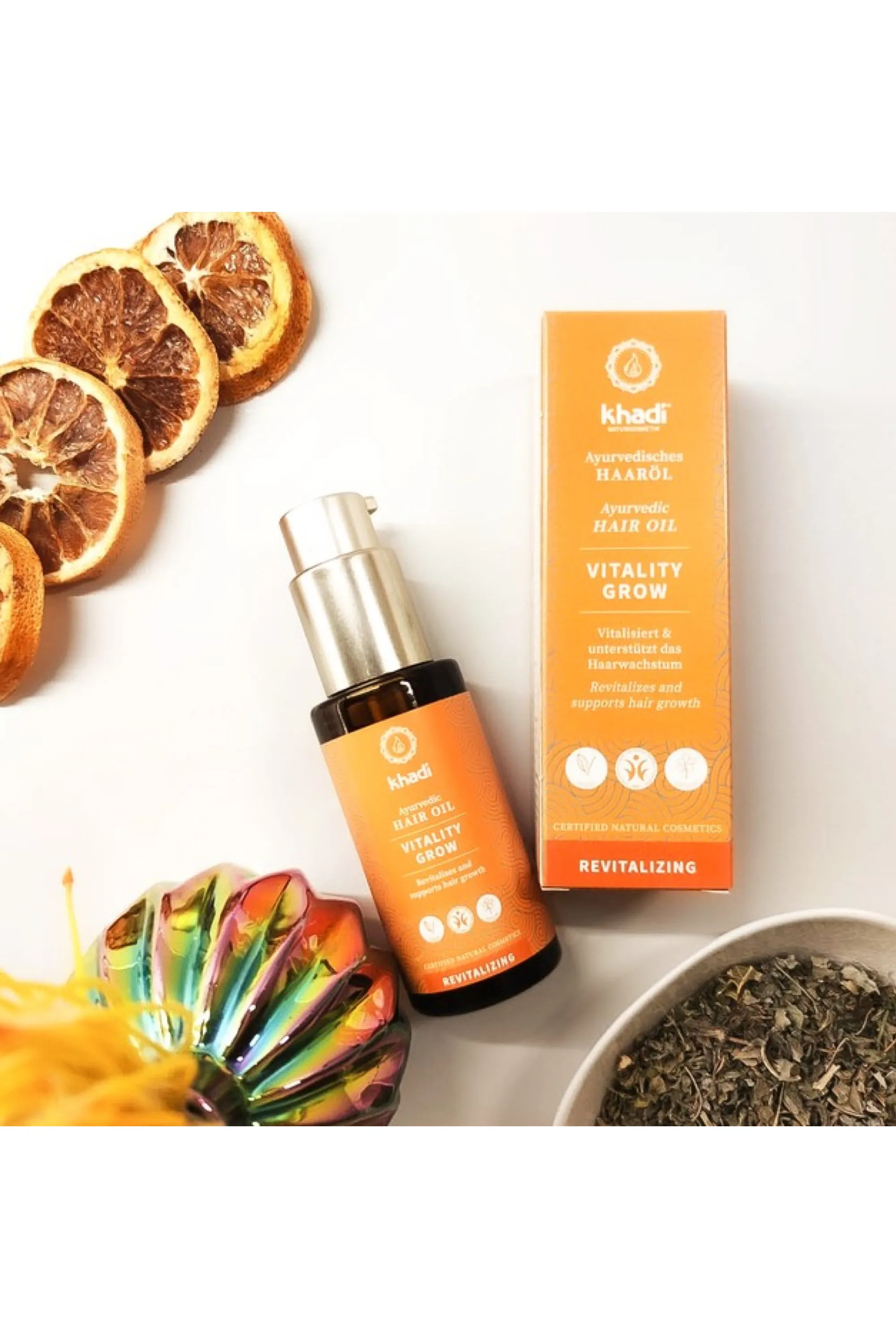 KHADI Huile capillaire renforcement cheveux Vitality Grow-50 ml