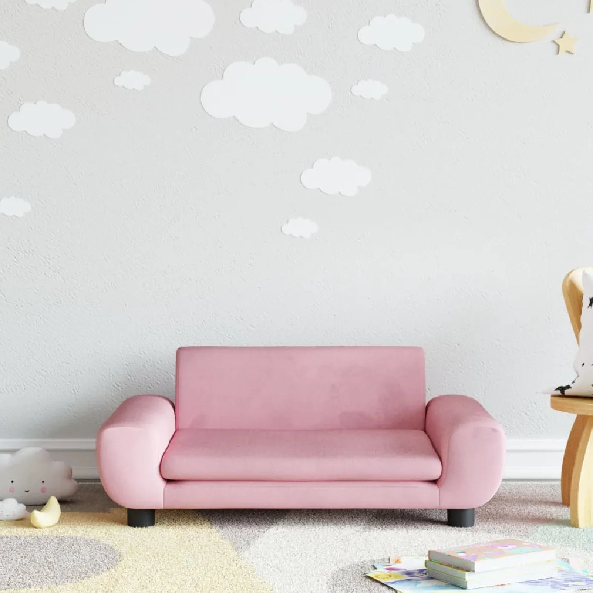 vidaXL Canapé enfants - Rose 70x45x33 cm