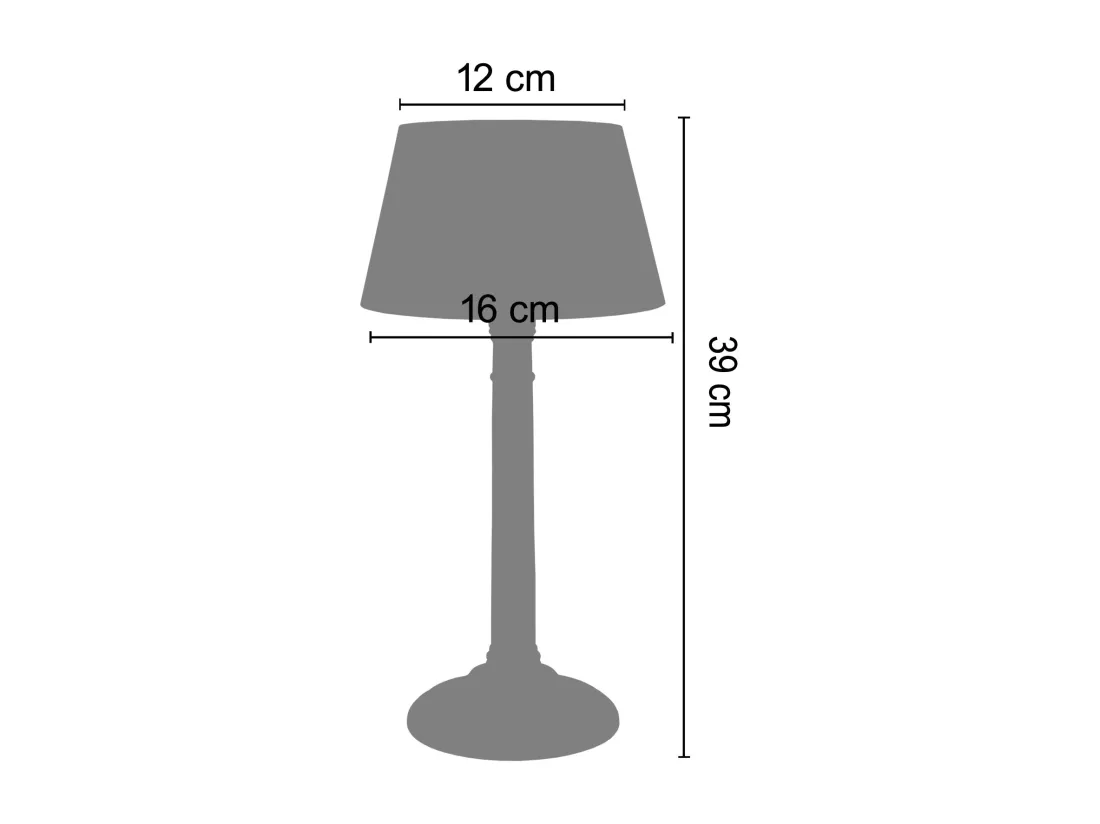 Lampe de chevet colonne bois noir 38,5 cm.