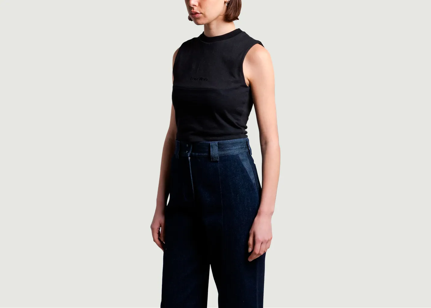 Top noir upcyclé Iconique Losanje