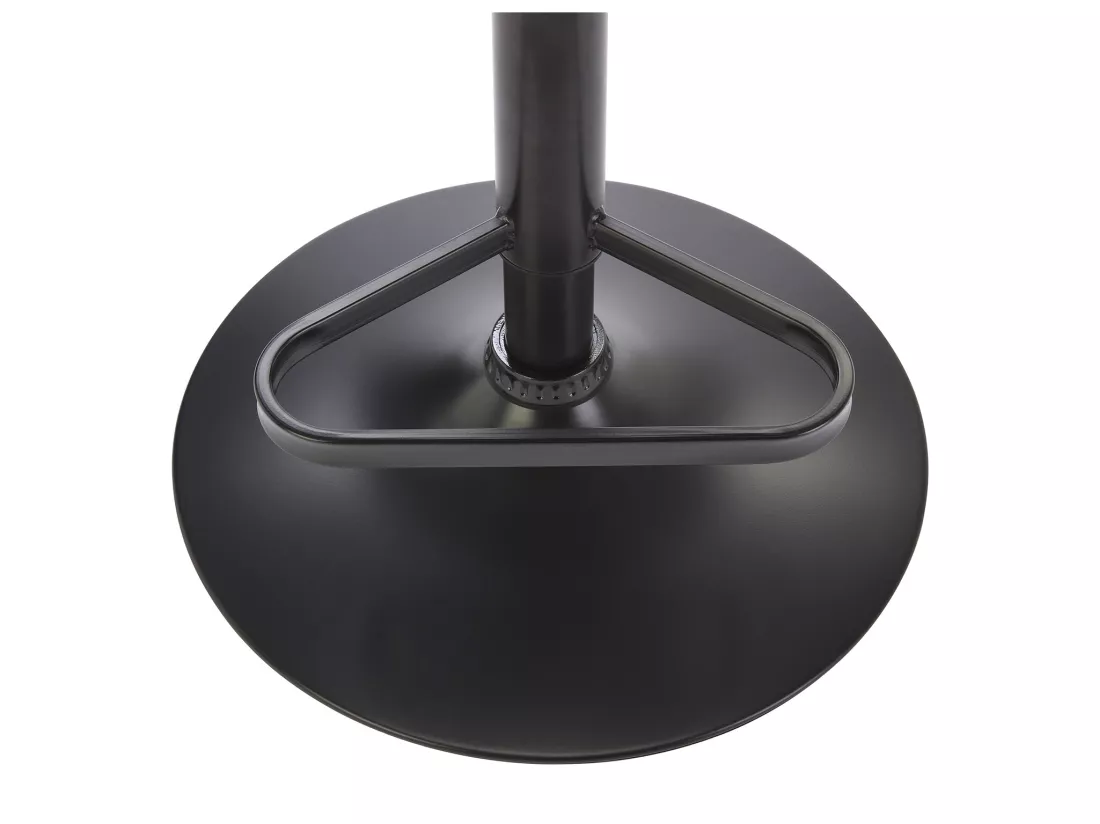 Lot de 2 tabourets de bar en tissu et métal noir - Hauteur réglable - Crème - ELEANA