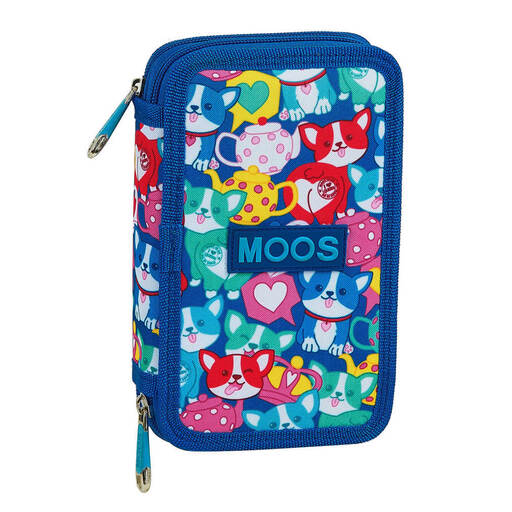 Estojo duplo para lápis Moos Corgi, 28 peças