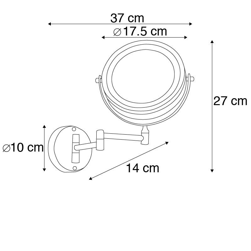Design wandspiegel chroom incl. LED dim to warm verstelbaar IP44 - Vicino