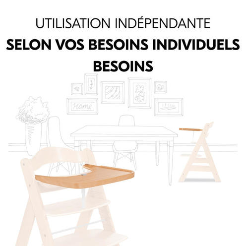 Tablette pour chaise haute Alpha+ - Bois - HAUCK