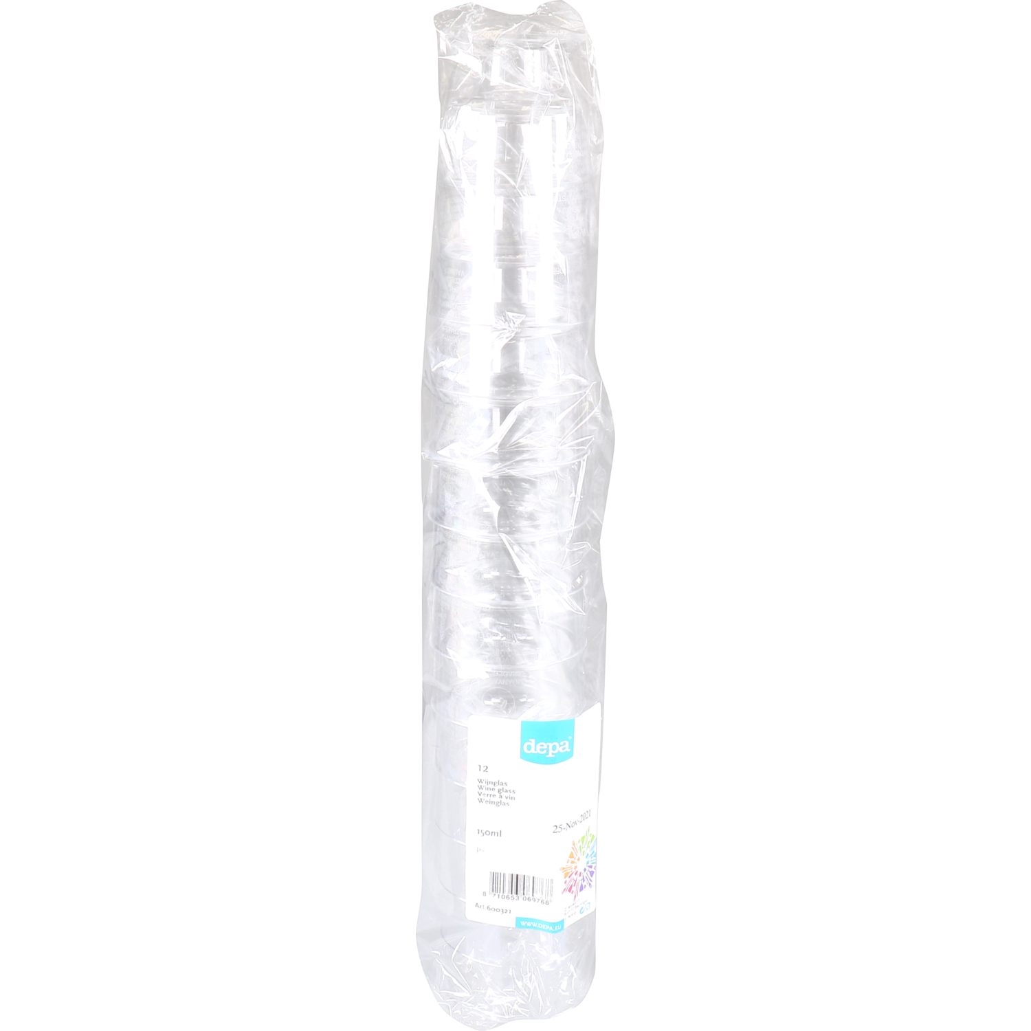 Glas, wijnglas, op voet, pS, 150ml, transparant