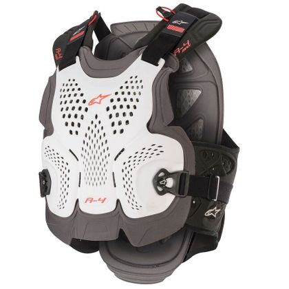Pare pierre Alpinestars A-4 MAX - WHITE ANTHRACITE RED 2024 - Blanc / Rouge