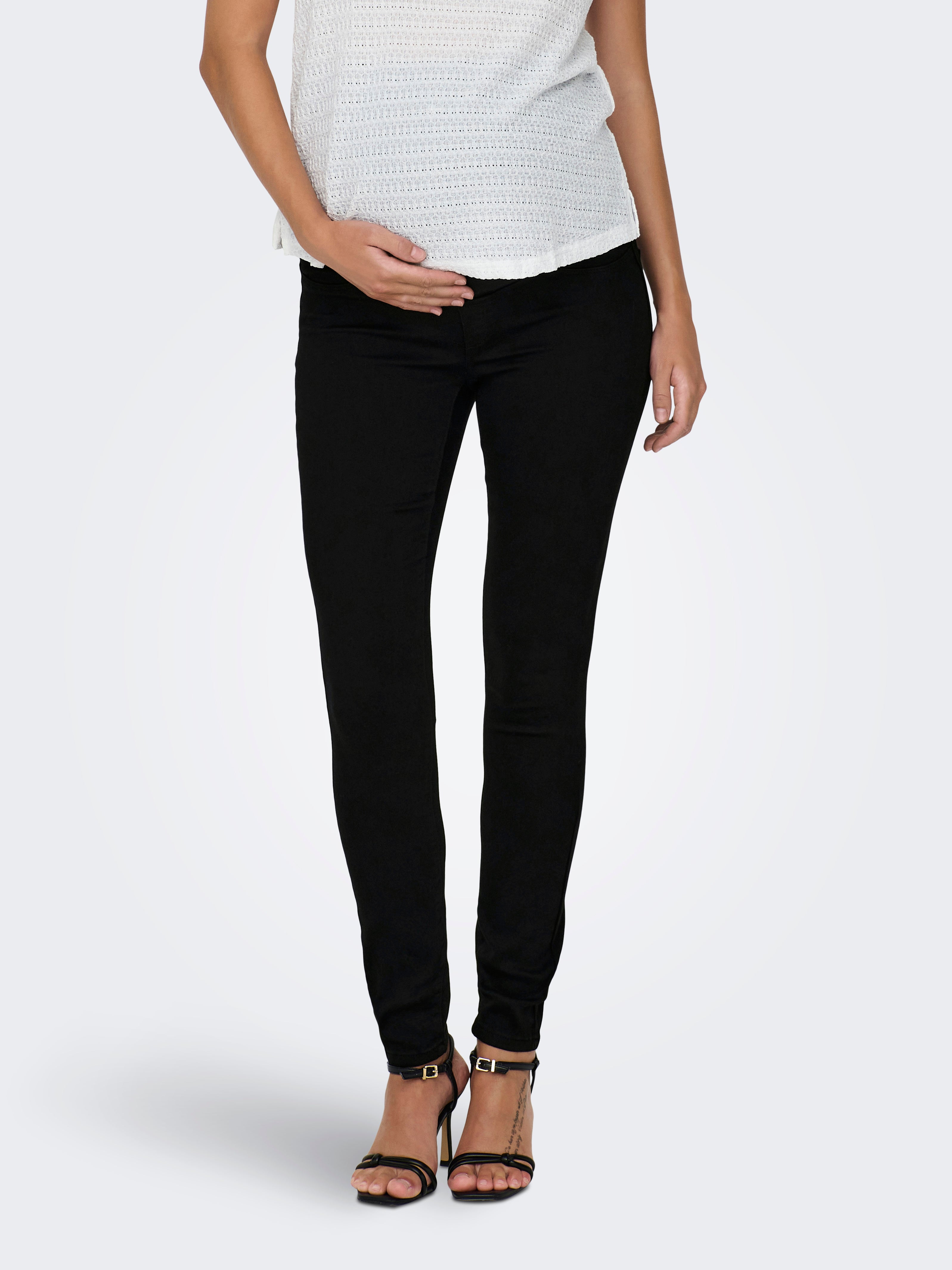 OLMRAIN Mittlere Taille Skinny Fit Jeans Black Denim