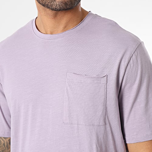 Tee Shirt A Poche Roy Reg Violet Chiné