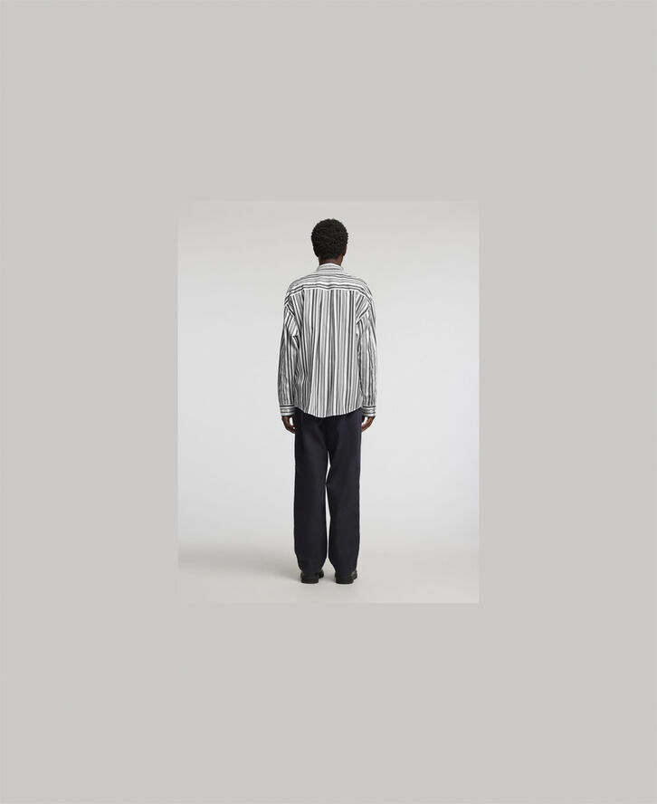 Annarr ANRRELAXROAR-POPLIN SHIRT LS Jet black/stripes