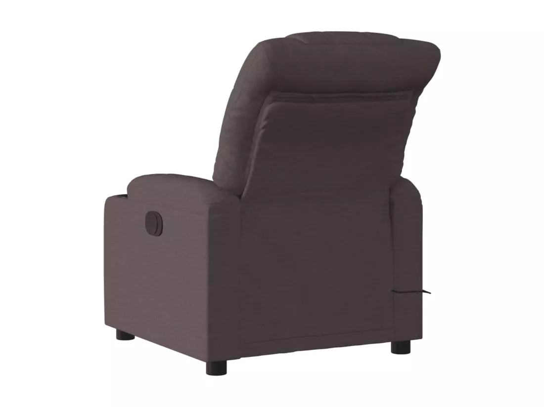 Fauteuil massant inclinable électrique Marron foncé Tissu