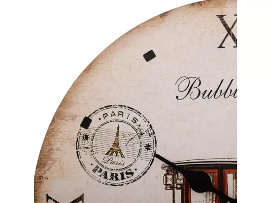 Horloge murale en bois blanc d34x2h