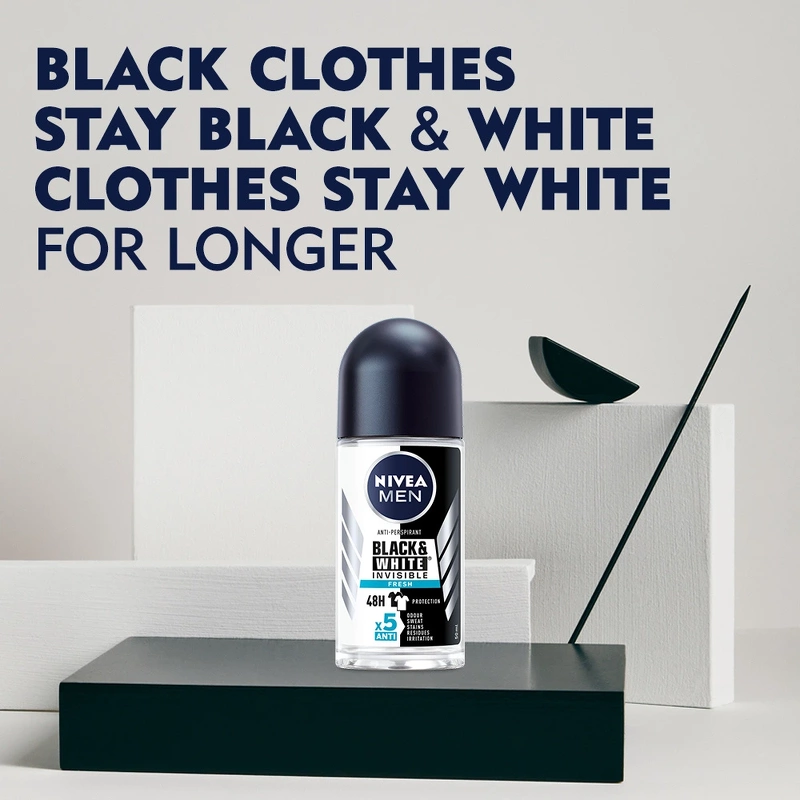 Nivea Black & White Invisible Fresh Male Roll-On 50 ml