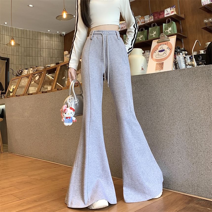 Horrysonie - Effen wijde broek met trekkoordtaille