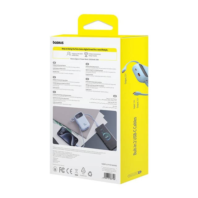 Powerbank Baseus QPow 2 10000mAh 30W 2xUSB-C (blå)