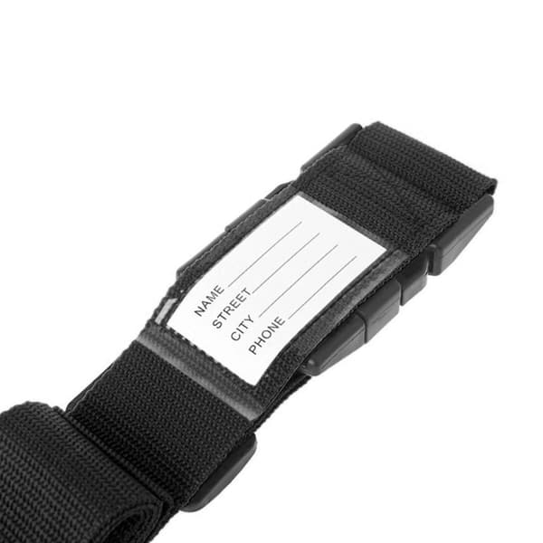 2-pack svart luggagem-bånd med lås bagasjebånd bug belt